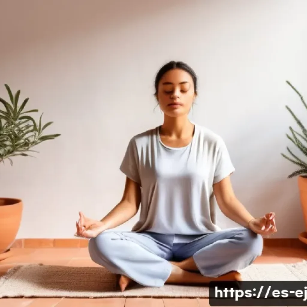마인드풀니스와 심리적 안정 찾기 - A serene indoor meditation corner designed for mindfulness practice in a typical Spanish home, featu...